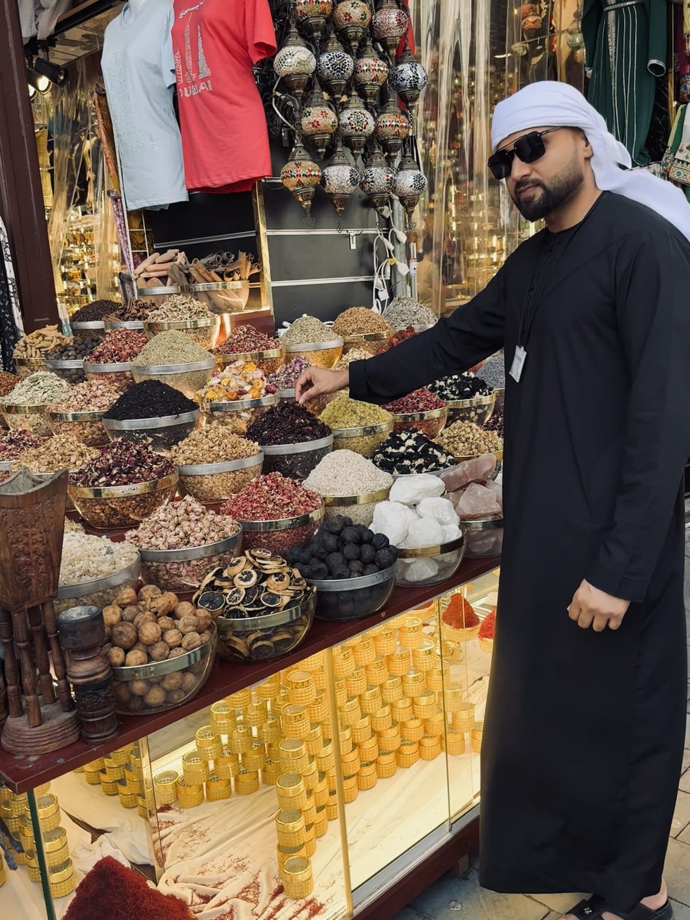 Muhammad Bilal at a stall in the Spice Souk